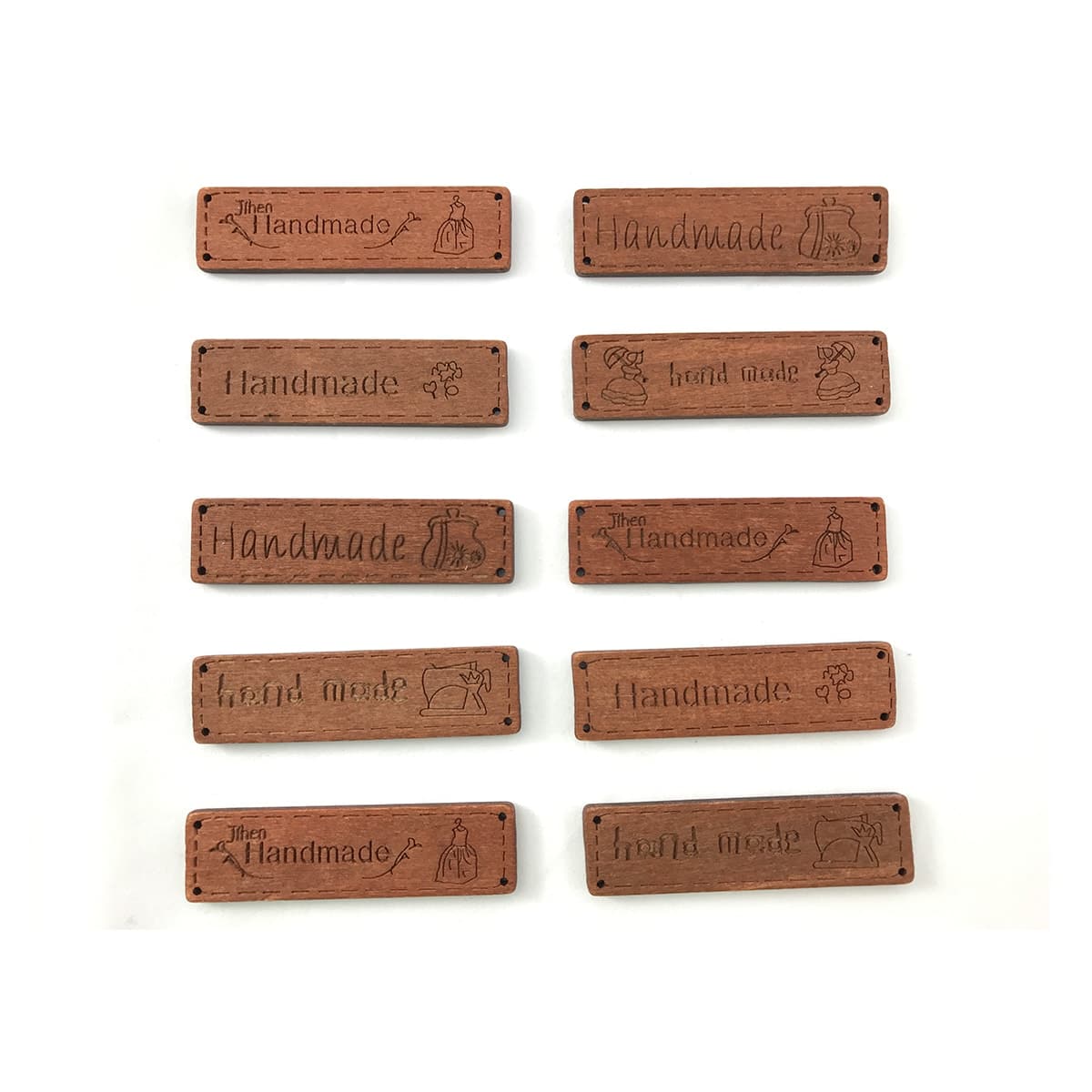 Etichette HandMade Artigianali in Legno 1,6 x 6,3 cm - Acu et Filo