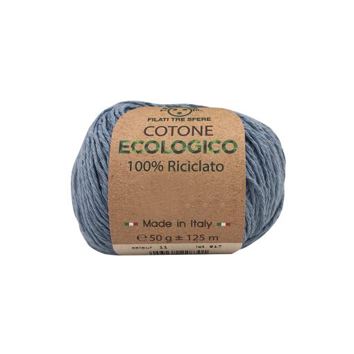 Cotone Ecologico Tre Sfere Riciclato 100% Cotone 80% Poliestere 20% Azzurro 11