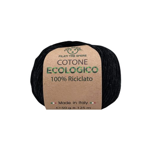 Cotone Ecologico Tre Sfere Riciclato 100% Cotone 80% Poliestere 20% Nero 25
