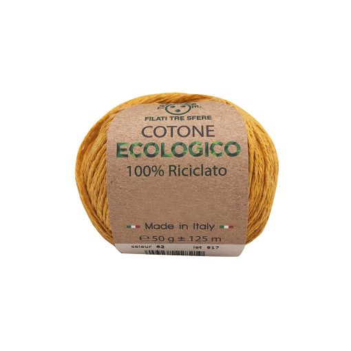 Cotone Ecologico Tre Sfere Riciclato 100% Cotone 80% Poliestere 20% Zafferano 62