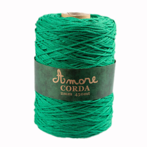 Amore Corda 2 mm Borgo de Pazzi - Firenze Cordino Cotone 75% Poliestere 25% Verde 225