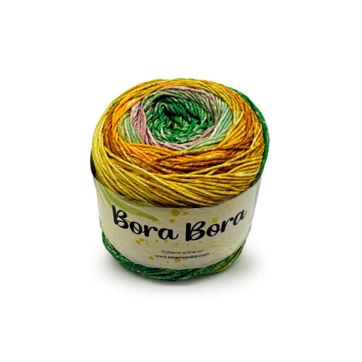 Bora Bora Mondial Cotone Egitto 70% Bambù 30% Verde Giallo Nespola Senape 928